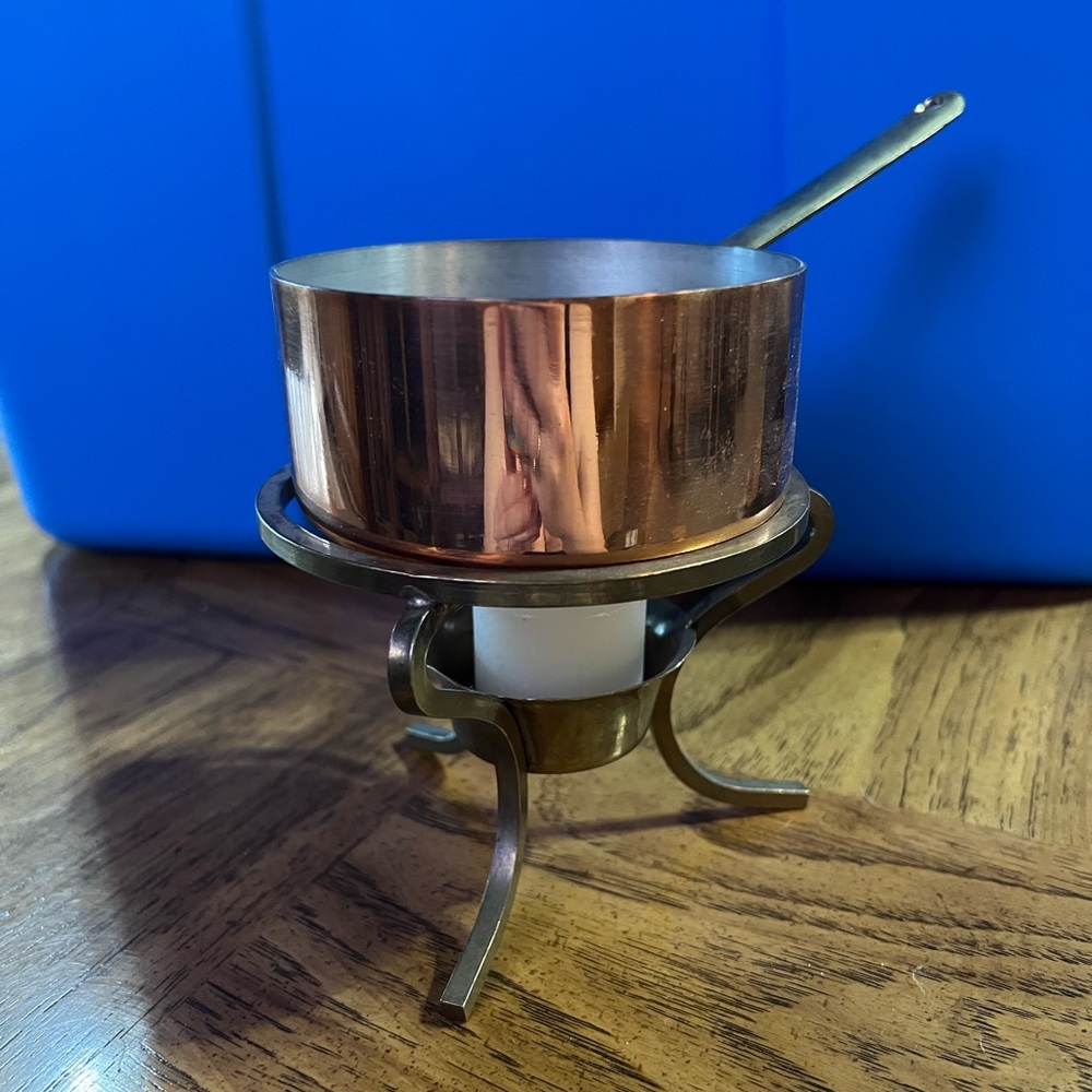 Copper Butter Warmer with Stand and Candle